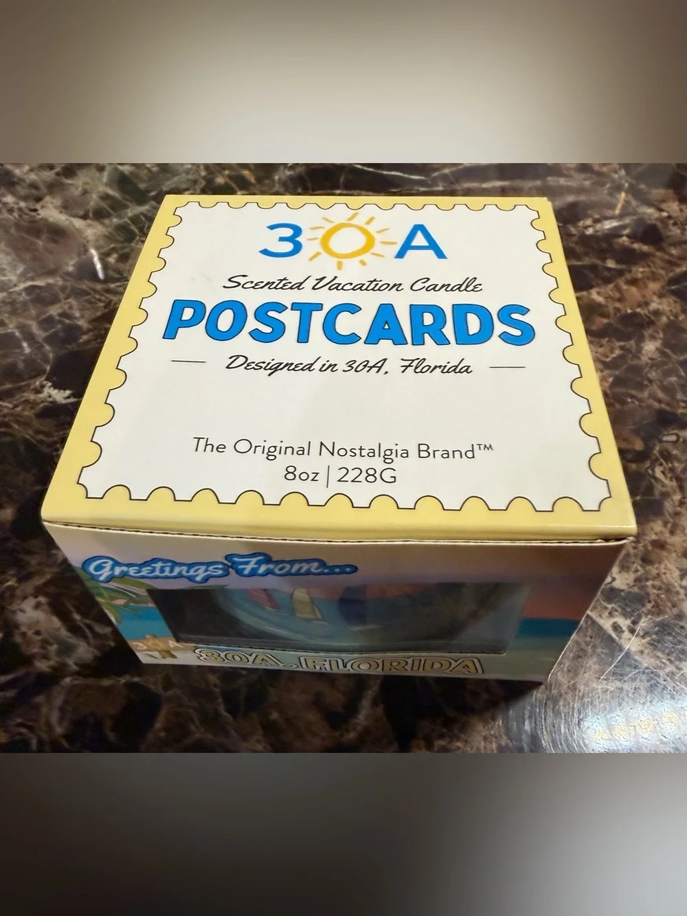 Postcards Florida Sweet peach, citrus and sea salt Scented Candle
